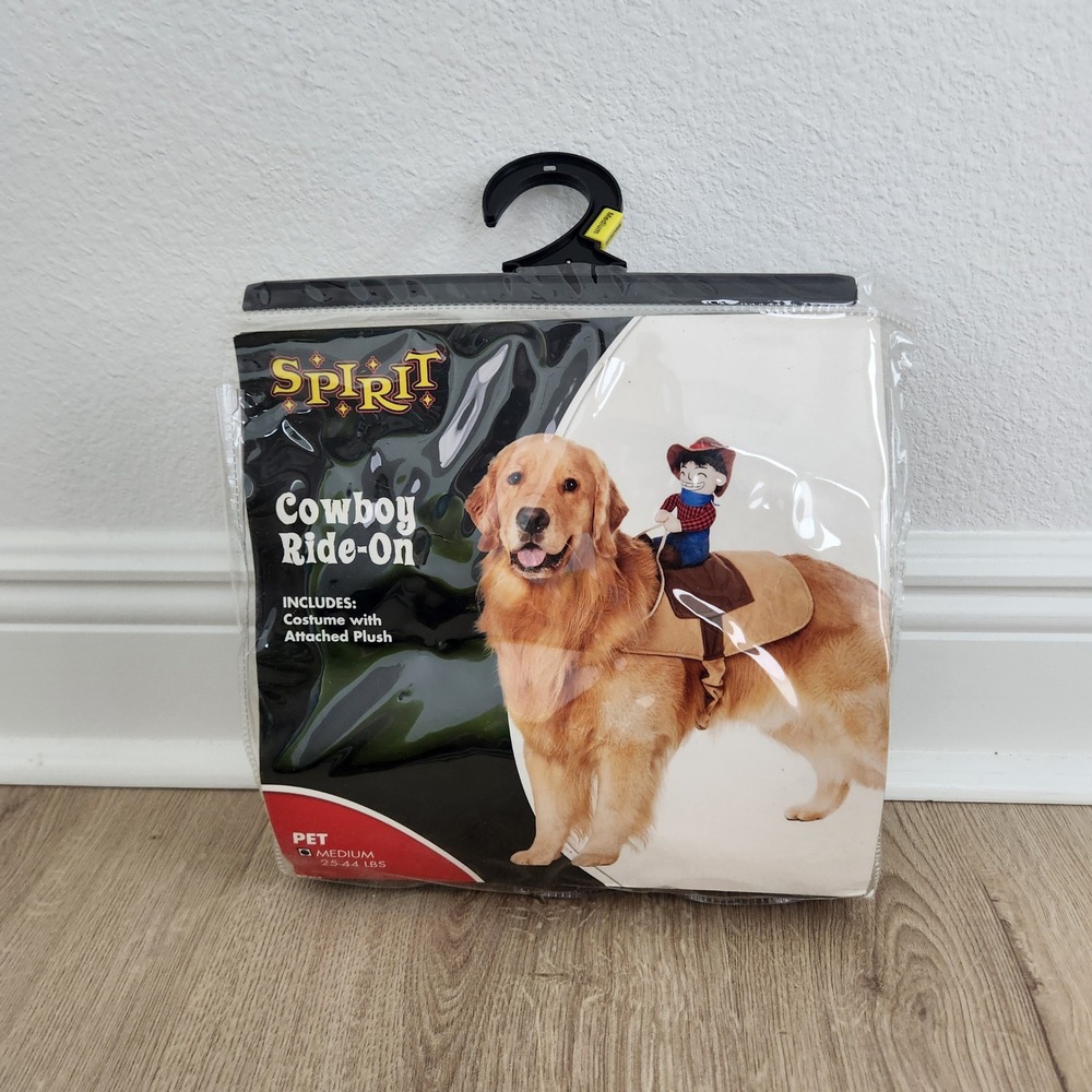 Spirit Halloween Cowboy Ride-On Dog Pet Costume Medium 25-44 lbs